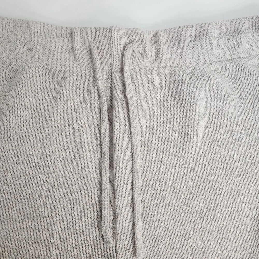 H&M Knit Lounge Shorts Oatmeal Beige Drawstring High Rise Womens Medium
